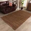 Baxton Studio Zaguri Modern and Contemporary Natural Handwoven Leather Blend Area Rug 188-11860-ZORO